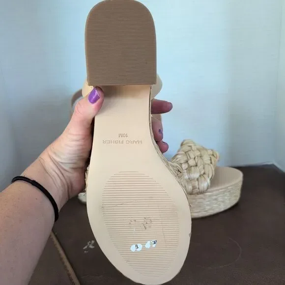 Marc Fisher Steel Platform Sandal, Women's Size 10M, Light Natural New - Picture 7 of 15
